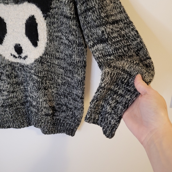 Knit Panda Sweater (Medium) - Black & Grey - Picture 3 of 9